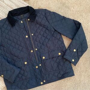 J Crew Quilted Navy Blue Jacket M